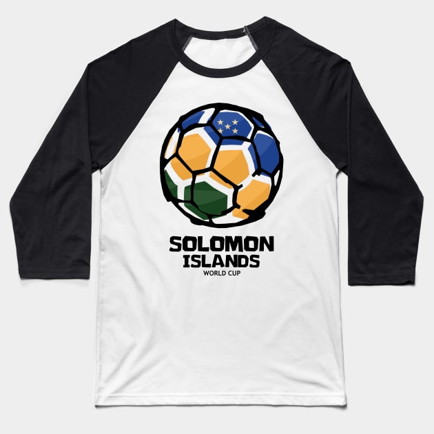 Solomon Islands Football Country Flag Baseball T-Shirt by KewaleeTee
